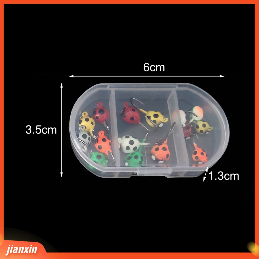 (In Stock) 15Pcs /Set Umpan Pancing Berbentuk Kepik Tajam Kait Logam 3D Mini Reusable Ladybug Umpan Aksesoris Untuk Outdoor