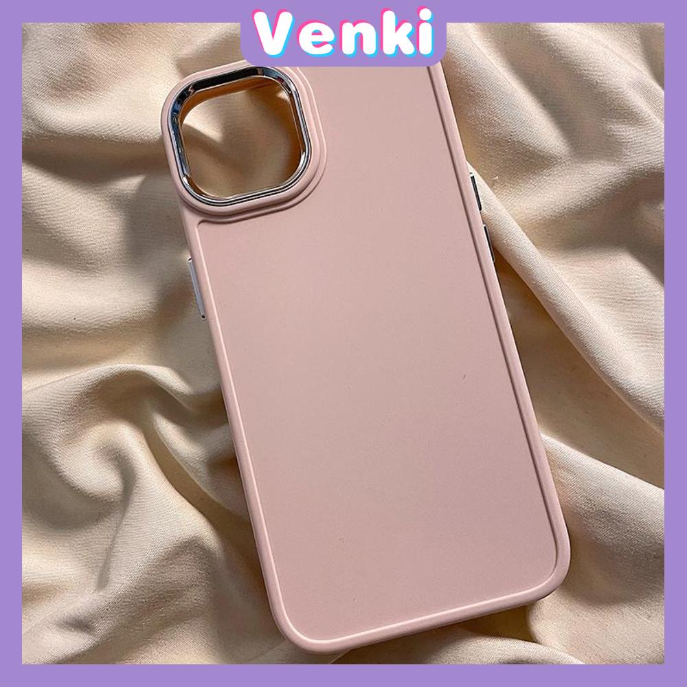 VENKI - Untuk iPhone 11 Casing Ponsel Lubang Halus TPU Kubus Rubik Plating Bingkai Lensa Casing Ponsel Anti Guncangan Casing Kamera Sederhana Kompatibel dengan iPhone 14 13 Pro max 12 Pro Max 11 7 8 Plus