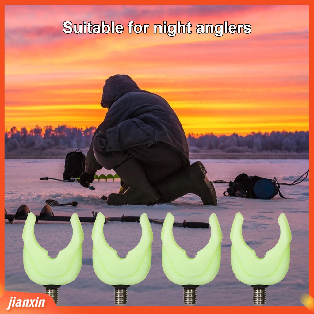 (In Stock) 4Pcs Compact Fishing Rod Rest Tahan Aus Silikon Luminous Anti-slip Rod Pod Holder Untuk Outdoor