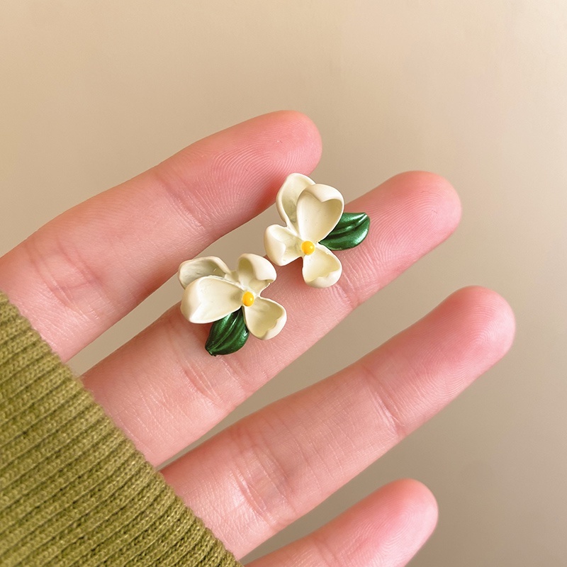 Seri Hijau Musim Panas Niche Anting Bunga Tulip Ear Studs Perhiasan Aksesori Untuk Gadis Manis