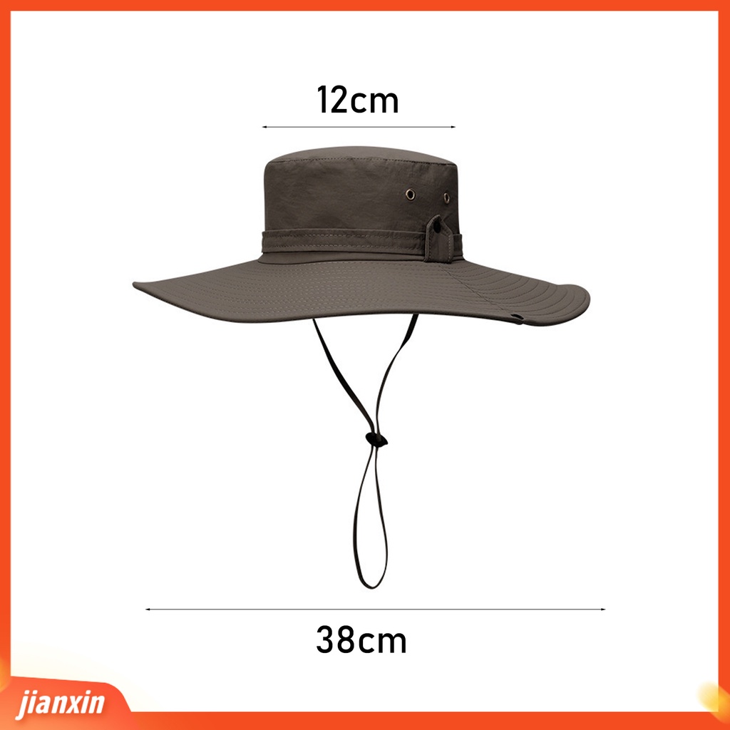 (In Stock) Bucket Hat Wide Brim UV Protection Polyester Packable Topi Pancing Cepat Kering Untuk Memancing