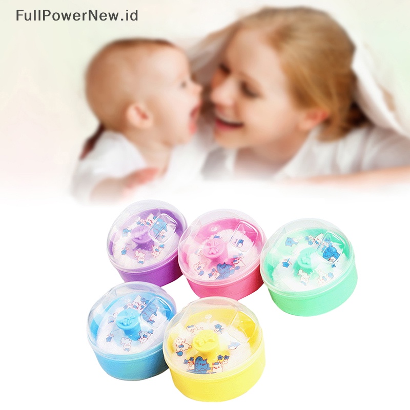 Power Portable Baby Kid Soft Face Body Kosmetik Bedak Puff Sponge Kotak Wadah Case ID
