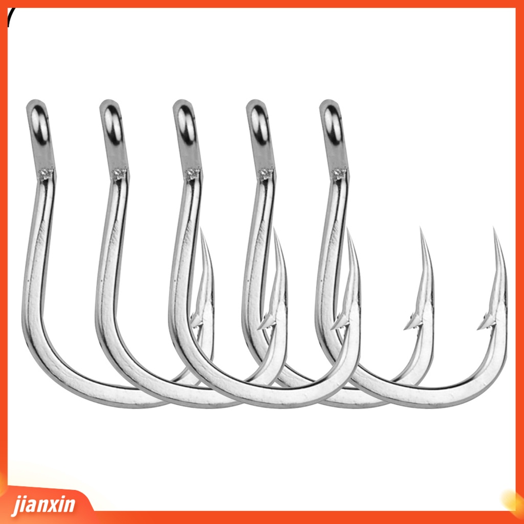 (In Stock) 5/10Pcs Stainless Steel Fish Hook Jig Besar Memancing Umpan Holder Tackle Tool