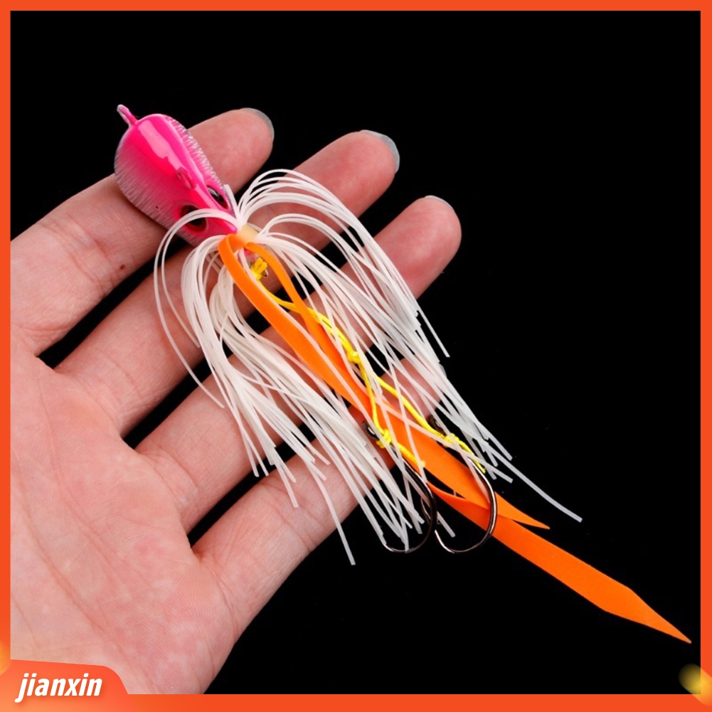 (in Stock) Glow in Dark Luminous Metal Head Jig Fishing Lure Umpan Kait Cumi 45/65 /85g