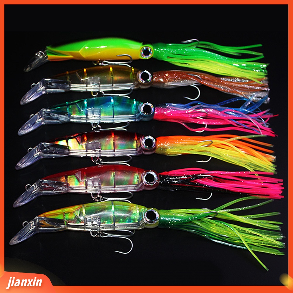 (In Stock) 14 cm Umpan Pancing Laut Buatan Cumi Umpan Keras Hook Tackle Alat Aksesori