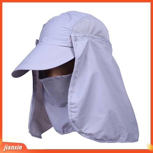 (In Stock) Camping Hiking Memancing Outdoor Pinggiran Lebar Besar Penutup Leher Muka Flap Sun Hat Cap