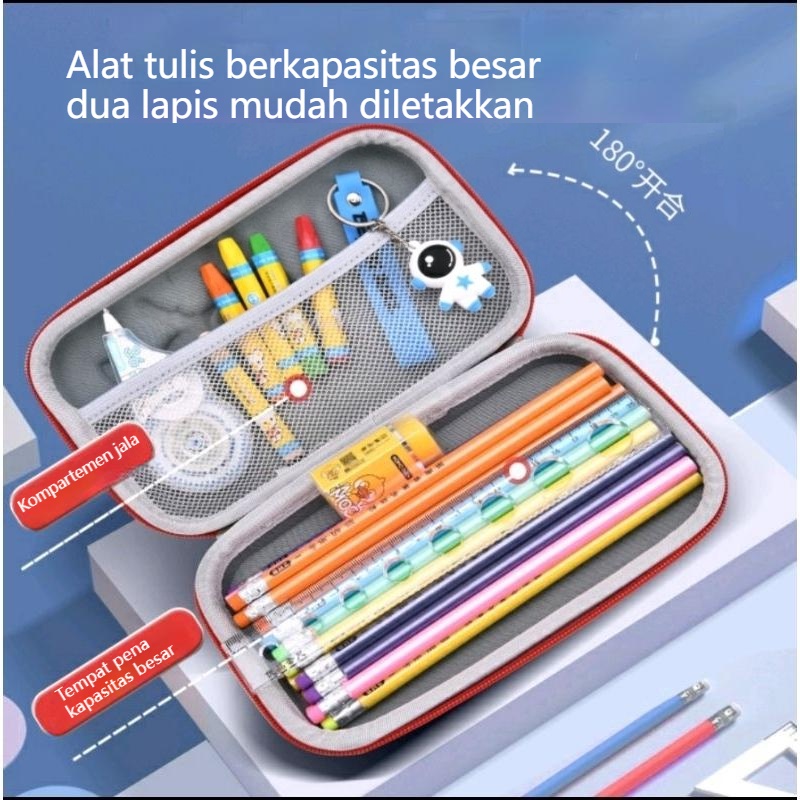 【Penjual Lokal】Meningkatkan Besar Kotak Pensil / Kotak Pencil Anak / Tempat Pensil Anak Gambar 3D Waterproof /Kotak Tempat Pensil TERMURAH / Tempat Pensil Anak 3D Waterproof Jerapah Unicorn Princes Astronot Mobil Dino  / Kotak Tempat Alat Tulis