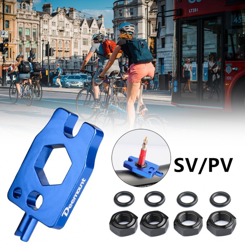 Kunci Pas Tool Set Sepeda Sepeda Jalan Biru Schrader (AV) Valve Core Aluminium Alloy