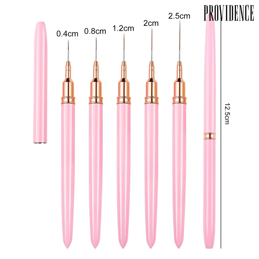 Providence 5Pcs Set Brushes Nail Art Ultra-Halus Ringan Tahan Lama Dotting Alat Gambar Untuk Kuku Yang Indah