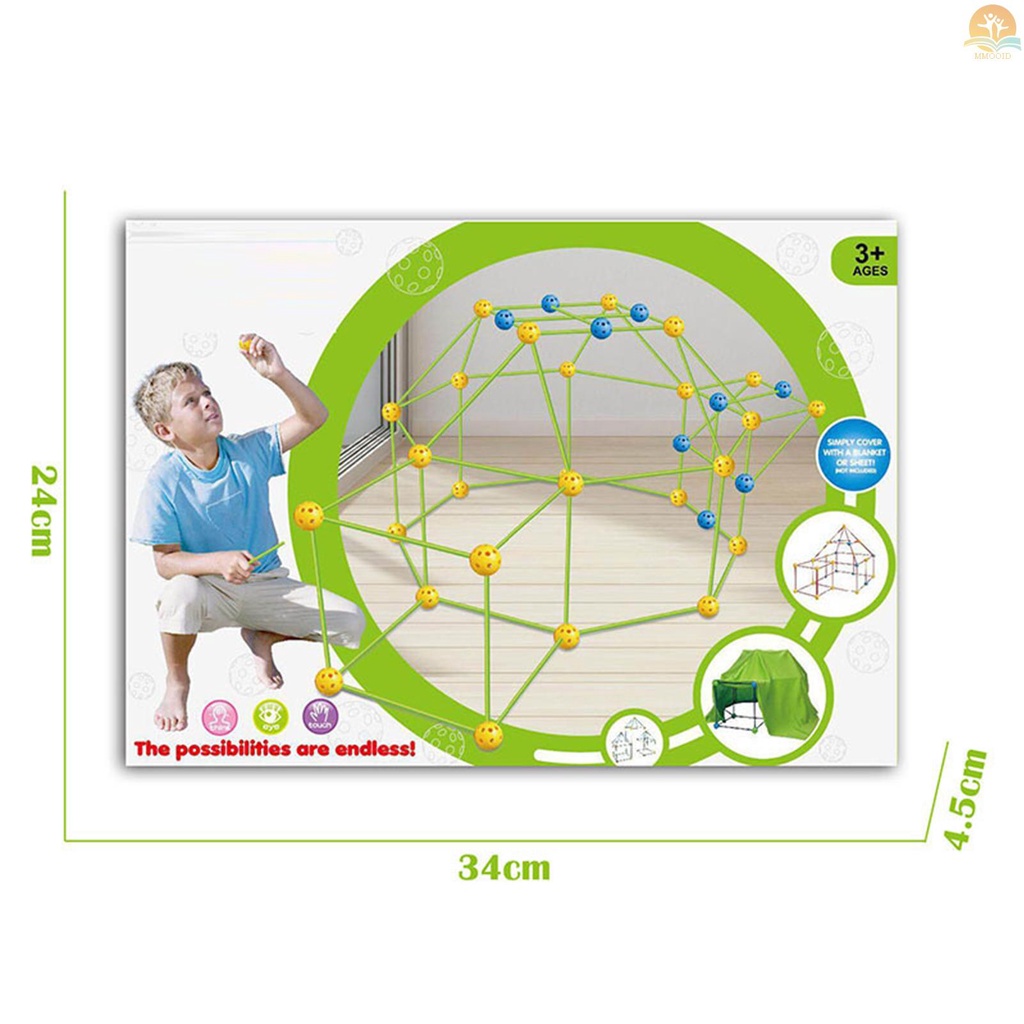 In Stock 88buah Konstruksi Fort Bangunan Kit Untuk Anak DIY Castle Tunnel Bermain Tenda Fort Tukang Batang Pendidikan Belajar Permainan Hadiah Untuk Anak Laki-Laki Dan Perempuan Usia 3+
