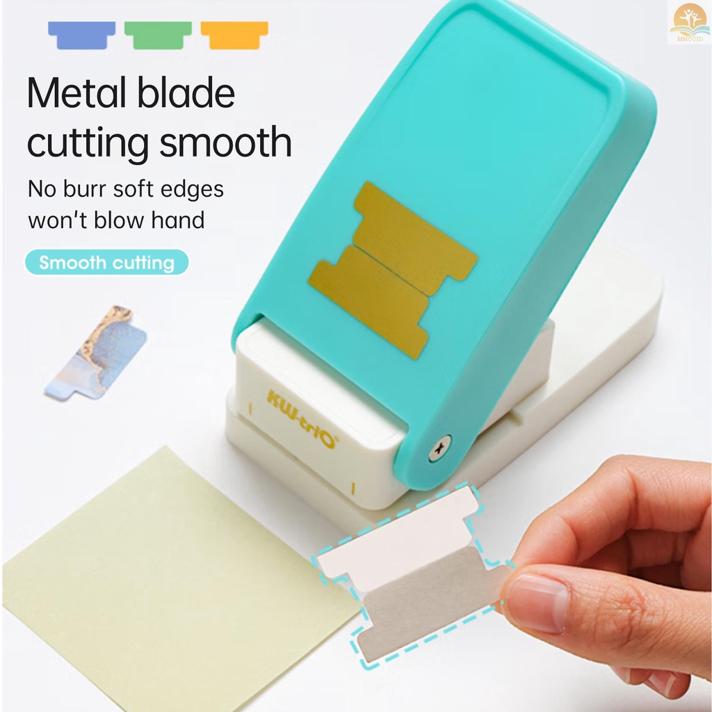 In Stock KW-trio BQJ-04 Tab Punch Loose-leaf Separator DIY Indeks Stiker Label Puncher Pembatas Mesin Pelubang Kertas Scrapbooking Embos Alat Untuk Kerajinan Bookmark Notepad Art Card