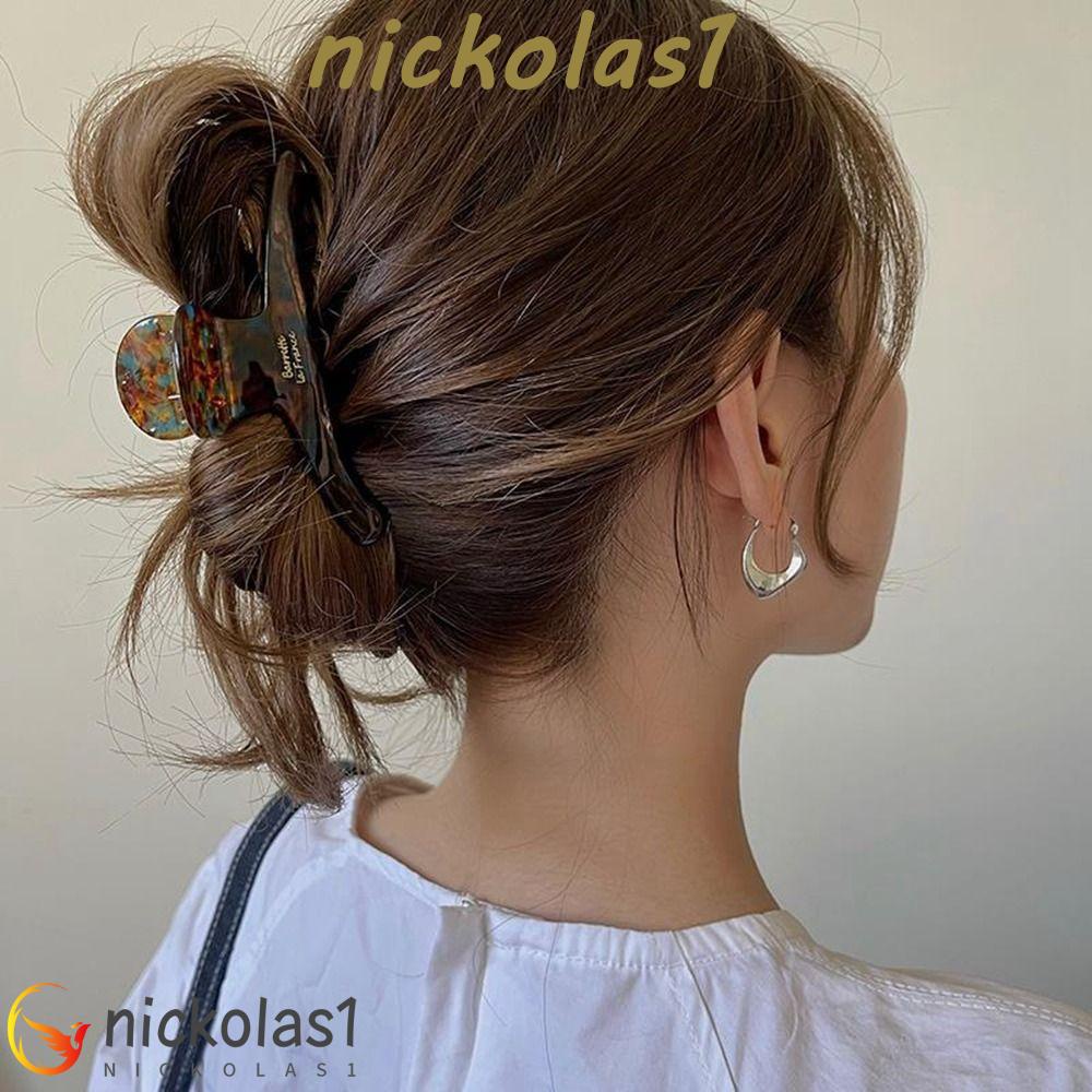 NICKOLAS1 Klip Rambut Asam Asetat Lucu Kreatif Klip Rambut Bentuk Geometris Besar Ambil Klip Gadis Perempuan Aksesoris Rambut