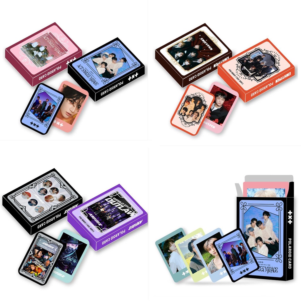 30pcs /box TXT ATEEZ EN-HYPEN Photocards Album Kartu Lomo Tomorrow X Together ENHYPEN Kpop Postcards