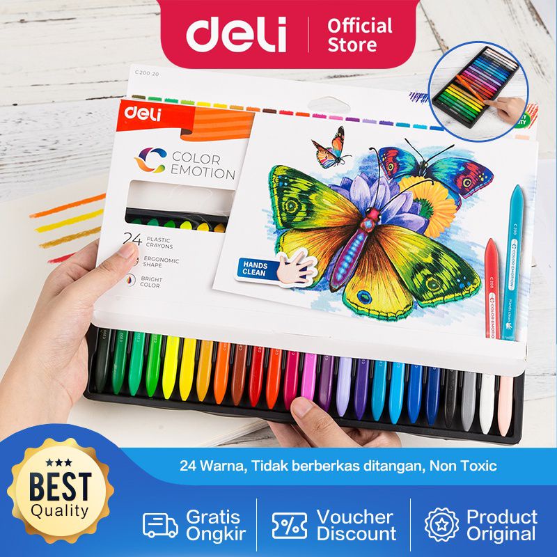 

Krayon Anti Air 24 Warna Kerayon Anak 1 Set Crayon Pensil Warna Untuk Menggambar dan menulis