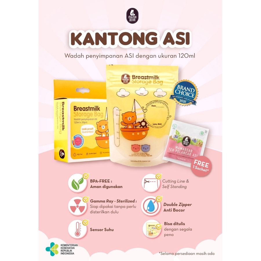 Kantong Asi MOOIMOM / MOM UUNG / SUNMUM / BKA / BERDEE / GABAG KOLIBRI MAMABEAR 100ml 100 120 150 18