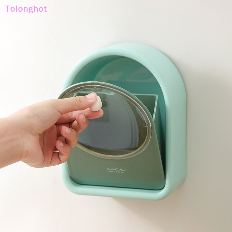 Tolonghot&gt; Dispenser Cotton Pad Excellent Mudah Dibawa Sanitary Praktis Dipasang Di Dinding Makeup Cotton Swabs Flip Organizer well