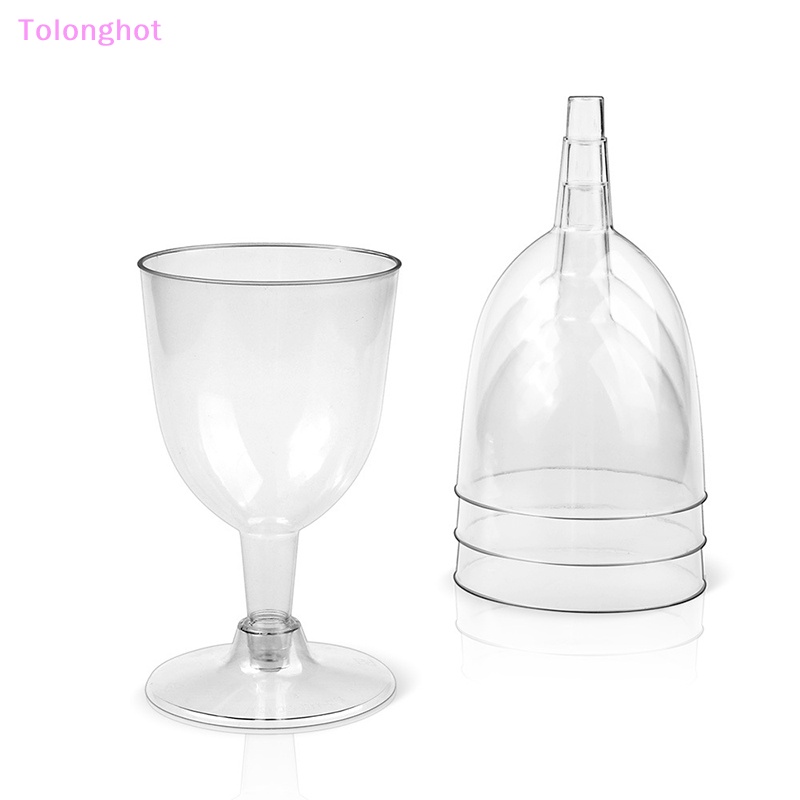 Tolonghot&gt; 1/6pcs Gelas Wine Dapat Dilepas Gelas Wine Plastik Portabel Dapat Dilepas Tahan Jatuh Ringan Dapat Digunakan Kembali Untuk Berkemah Sumur Luar Ruangan