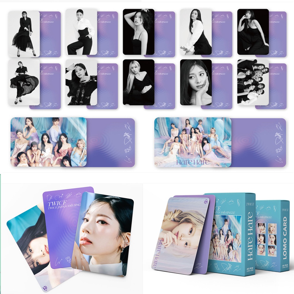 55pcs /box Twice2023Hare HARE Photocards 10th Japan Album Single Siap Jadi Kartu Lomo Kpop Postcards