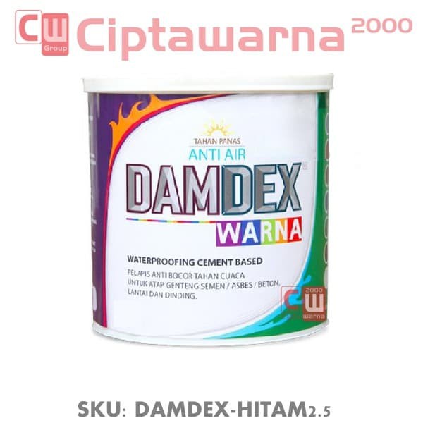 Cat DAMDEX WARNA 2.5kg HITAM GREY WATERPROOFING KOLAM IKAN RENANG DLL - CWK