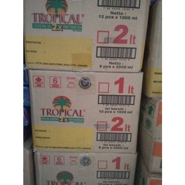 

✨Ready Stok✨ - Minyak goreng tropical 2L (1 dus)- 1.2.23