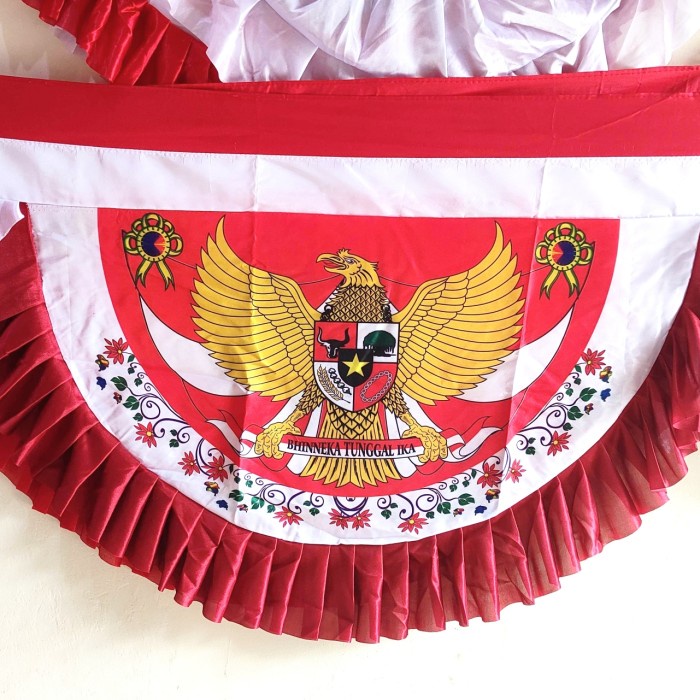 bendera merah putih background bendera garuda 5 gelombang - rumbai merah