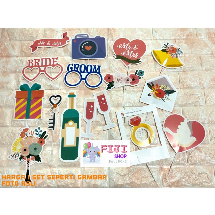 Acc Photobooth Wedding Party / Photo Props / Properti Foto Pesta Nikah