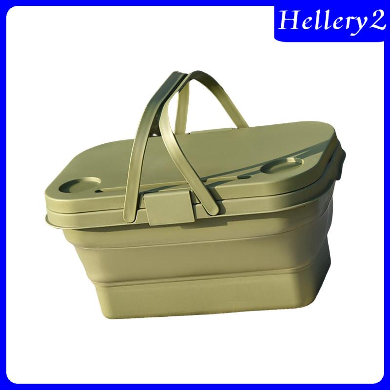 [Hellery2] Keranjang Piknik Dapat Dilipat Foldable Storage Bin Camping Kemah Keranjang Penyimpanan Untuk Dapur