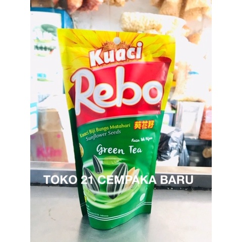 

Kuaci Rebo Kemasan Rasa Teh Hijau Green Tea 150 gram | Kwaci Rebo 150g