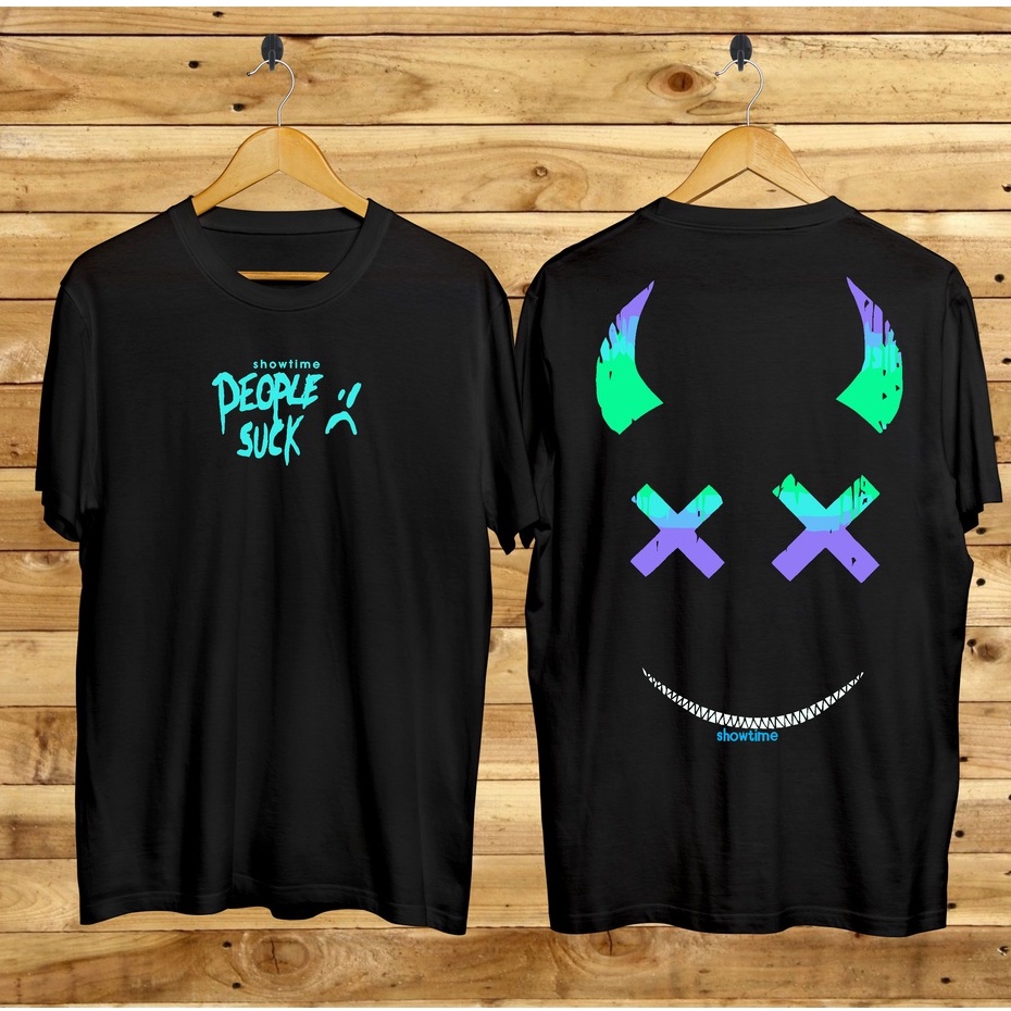 Baju Kaos Distro Tshirt Pria Wanita Boneka Keren Lengan Pendek People Suck Hitam Putih Terbaru Cewek