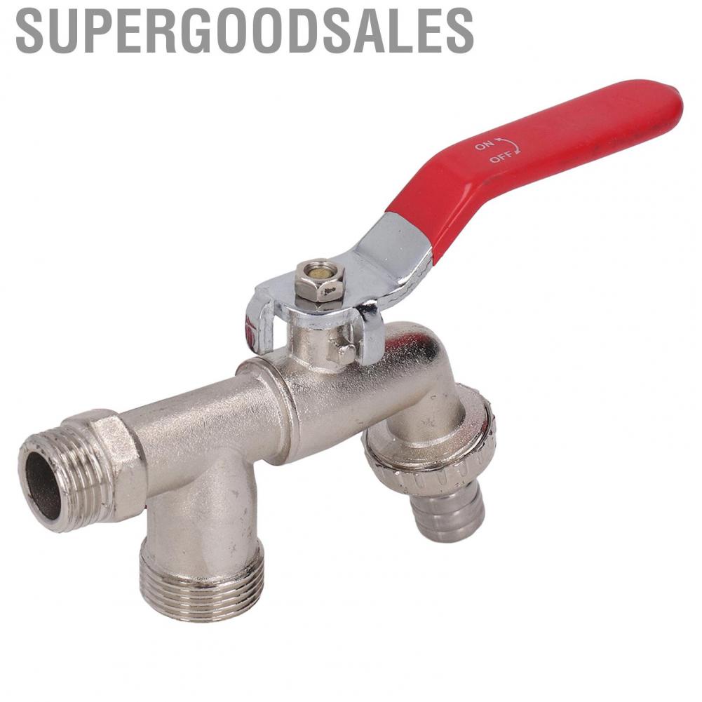 Supergoodsales Double Valve Faucet 1 In 2 Out Washing Machine Hose Zinc Alloy Garden Accessories