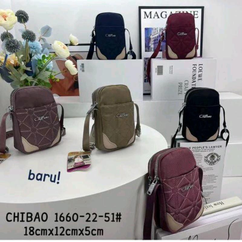 TAS SLEMPANG WANITA MINI FASHION CHIBAO 06600 BAHAN KANVAS Kanvas