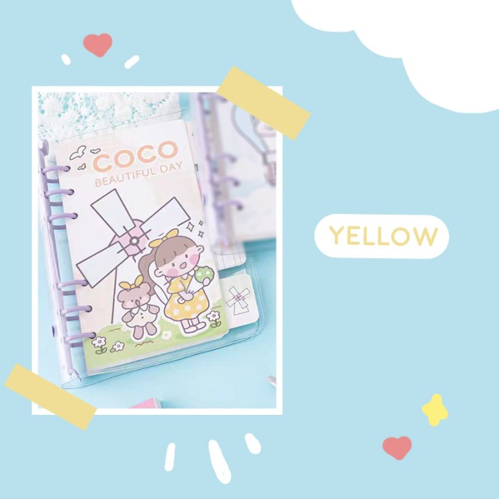 

[DD] Coco Beautiful Day 6 Ring Binder A6 / Soft Binder Set Aesthetic A6 - Yellow