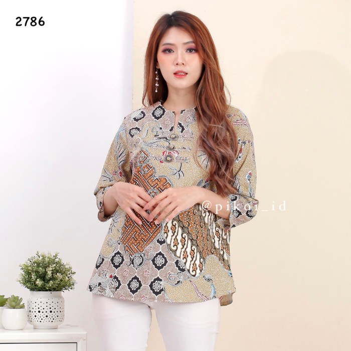 nurwshop3652_store_ Baju atasan cheongsam / baju cheongsam merah / atasan cheongsam pita - BROWN - 2