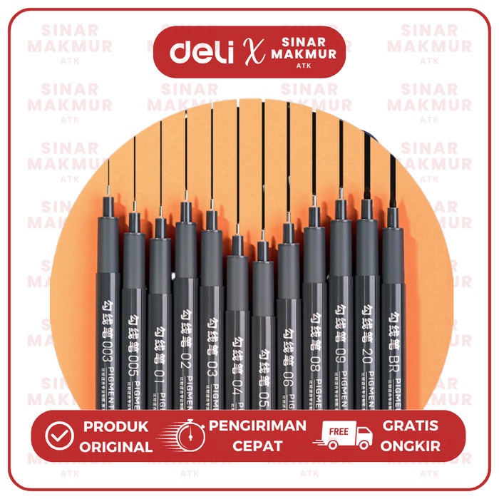 

Pigment/Fine Liner/Drawing Pen/Pulpen Spidol Gambar DELI S591 (PCS)