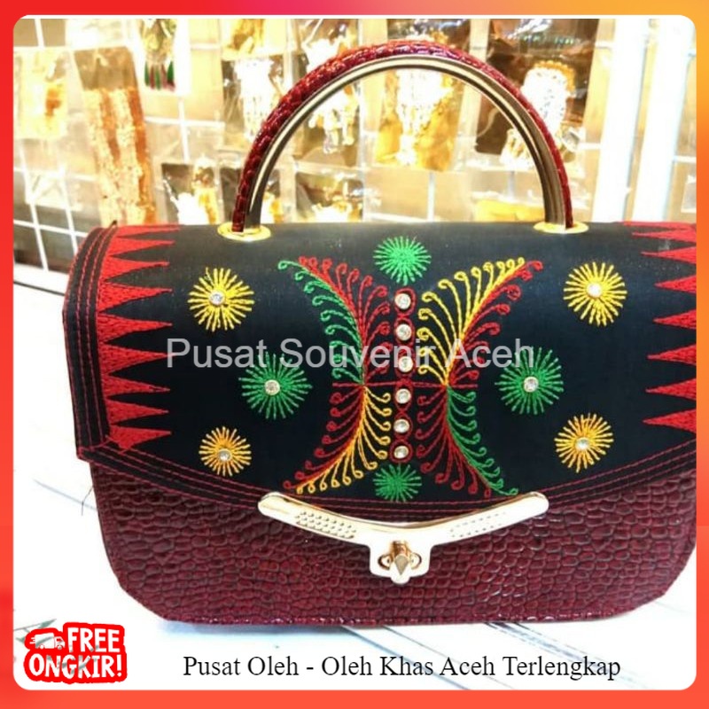 HANDBAG CEWEK/TAS PESTA BORDIR KHAS ACEH LENGKAP TALI PANJANG
