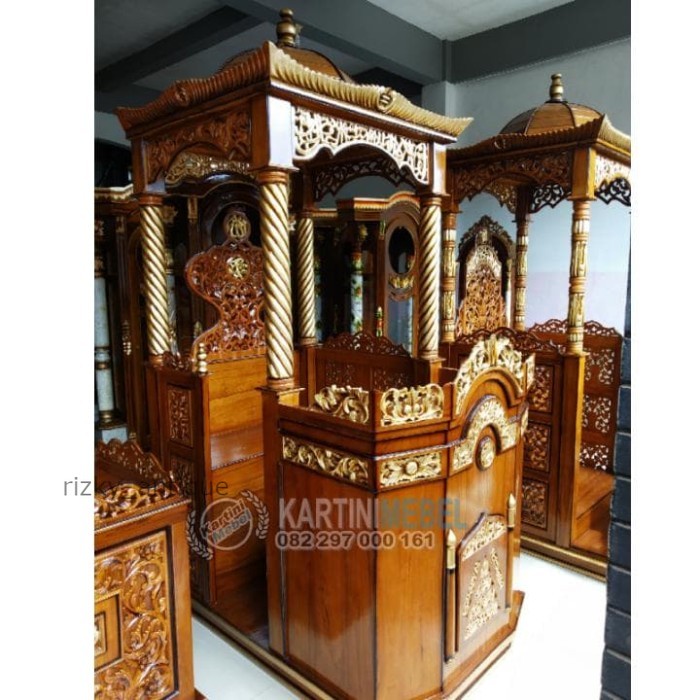

mimbar masjid kayu jati kjf Termurah cod redy
