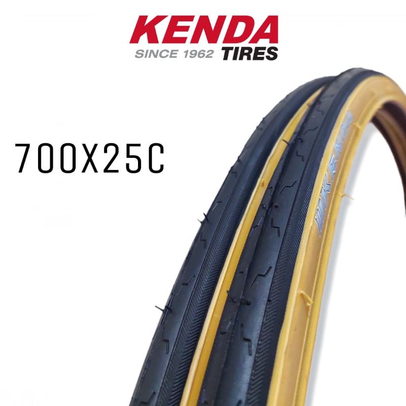 Ban Luar Kenda 700 X 25 C 25c K-152 K152 Sepeda Fixie Roadbike Skinwall Tanwall Hitam Coklat
