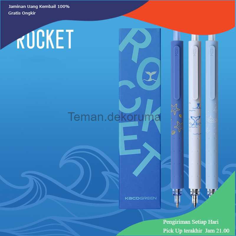 

TD - ALB Kaco ROCKET Pena Pulpen Gel Marine Pen 0.5mm Tinta Hitam 3 PCS - K1028