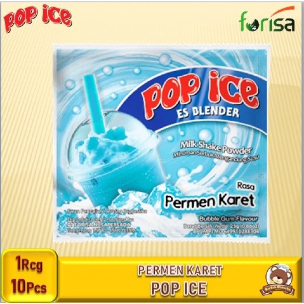 

Pop Ice Rasa Permen Karet Minuman Ice Blender 25g - 1 Renceng isi 10pcs