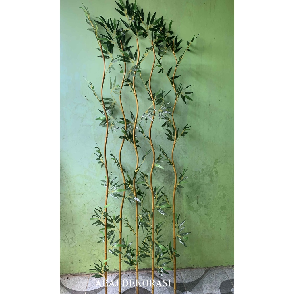 batang bambu artificial 200cm- bambu partisi- bambu plastik- batang bambu- hiasan bambu- bambu hias-