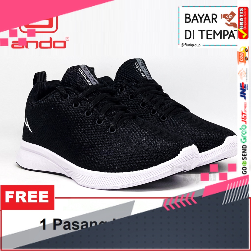 UKURAN SIZE 37 38 39 40 41 42 43 44 45 /FIURI - ANDO ORIGINAL - MIA 33-40 HITAM PUTIH - SEPATU SNEAK