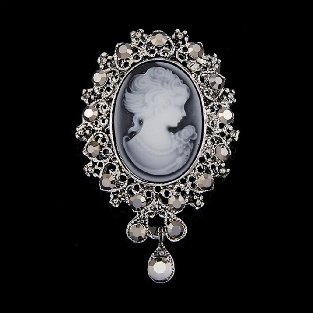 Ggg Hot Vintage Cameo Victoria Gaya Kristal Pesta Pernikahan Wanita Liontin Bros Pin ID
