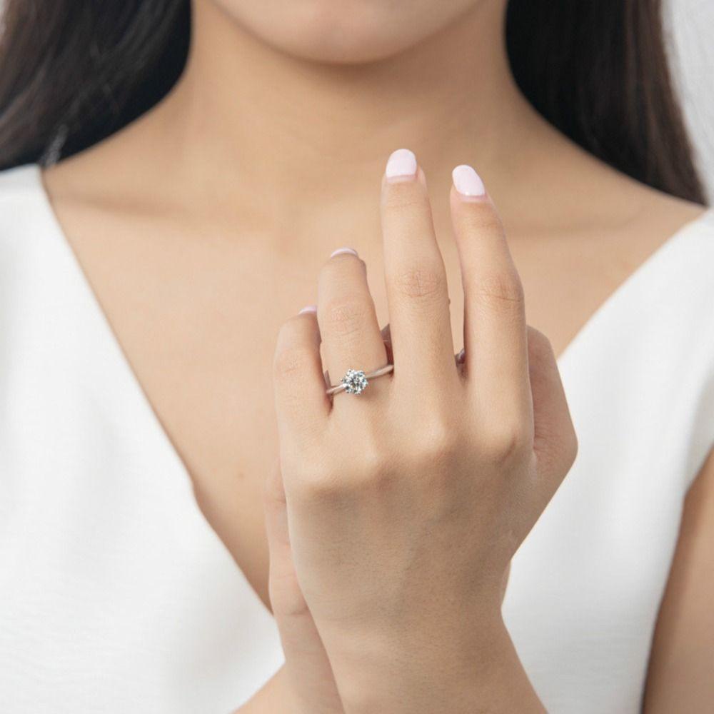 Nanas Asli Moissanite Cincin Perhiasan Aksesoris Wanita Perhiasan Pertunangan Rings