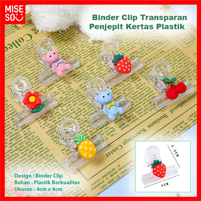 

Binder Clip Penjepit Serbaguna Transparan Penjepit Kertas Plastik Motif Buah 217