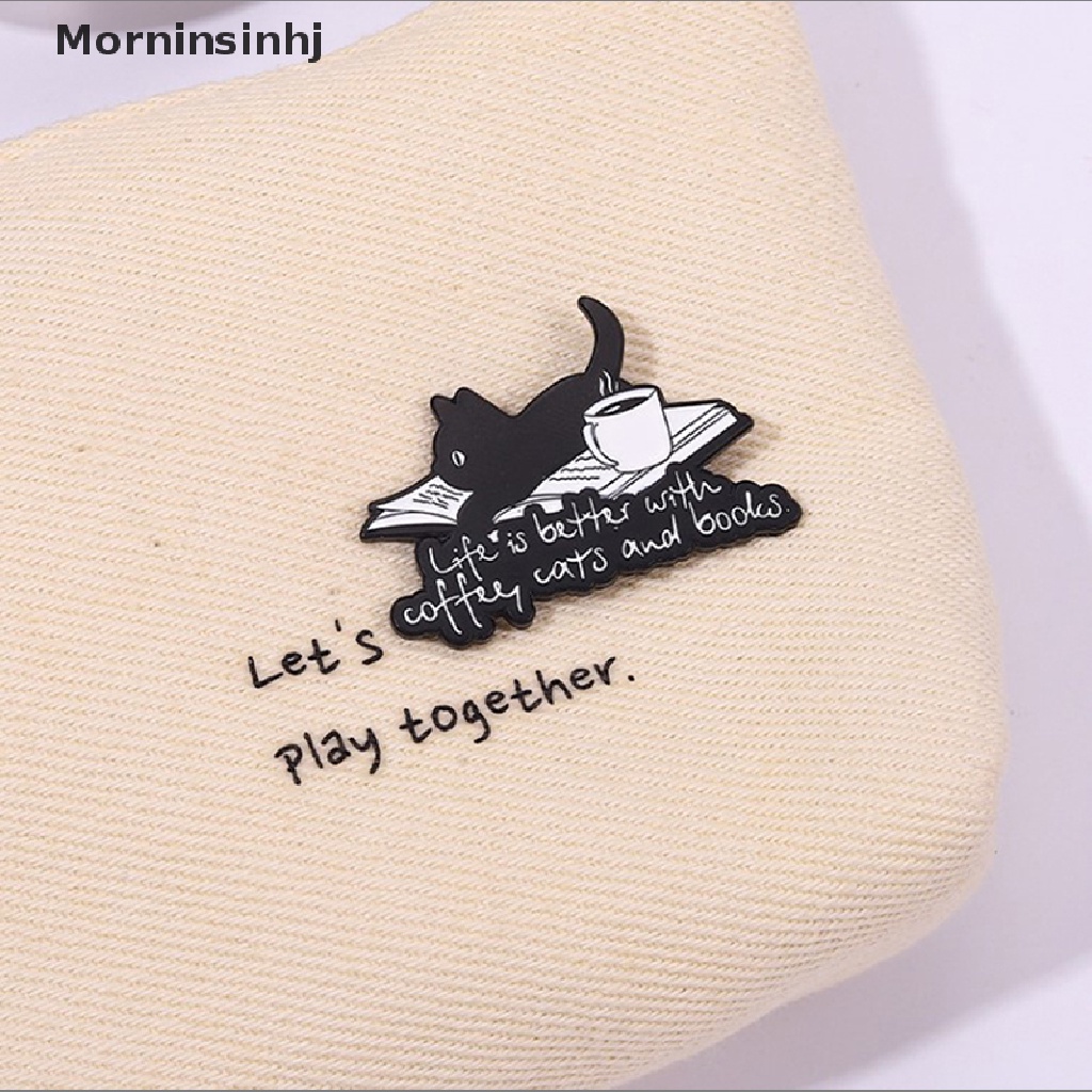 Mornin Dream Life Enamel Pin Custom Life Lebih Baik Dengan Buku Kopi Kucing Bros Kerah Lencana Hewan Perhiasan Hadiah Untuk Teman Anak id