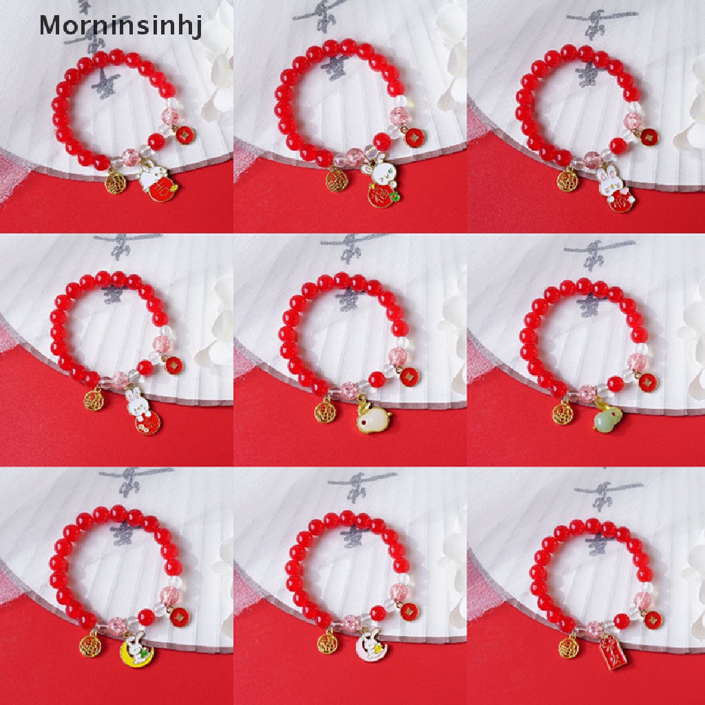 Mornin Baru Trendi Keberuntungan Ch Gelang Manik-Manik Merah Vintage Kelinci Gelang Untuk Wanita Lucu Liontin Gelang Gadis Fashion Perhiasan id