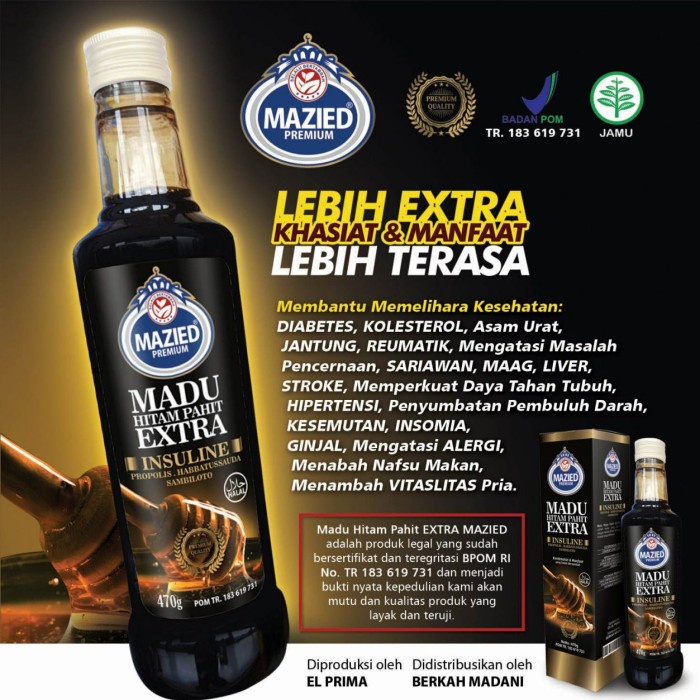 

Madu Hitam Pahit Extra Mazied - 470 Gr