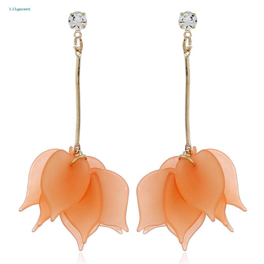 Lilyscent 1pasang Anting Tusuk Tidak Berbahaya Untuk Pesta Ulang Tahun Wanita Rumbai Menjuntai Earrings Stylish