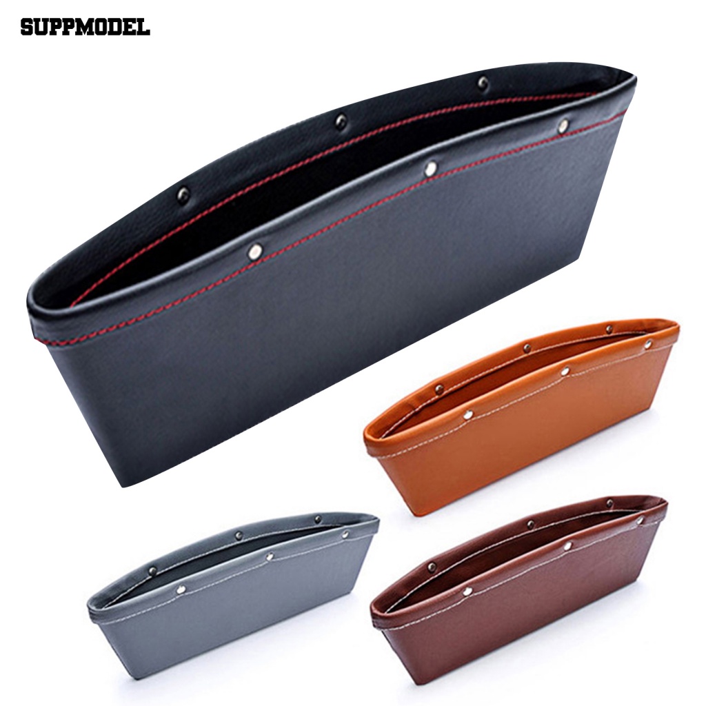 Suppmodel Compact Car Storage Bag Untuk Jok Mobil Slit Faux Leather Organizer Portable