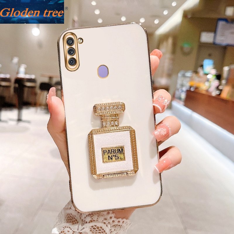 Gloden tree Casing Case Untuk Samsung Galaxy M51 M53 5G Case Dengan Botol Parfum Kreatif Kickstand Lipat Cakupan Penuh Case Kamera